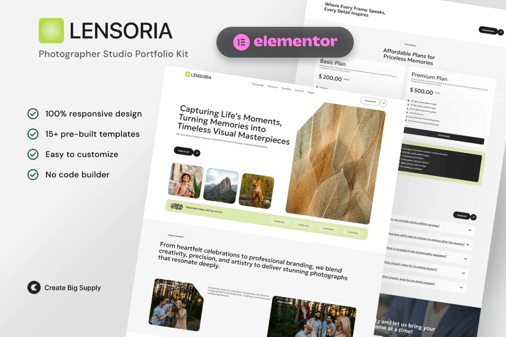 Lensoria Free Elementor Template