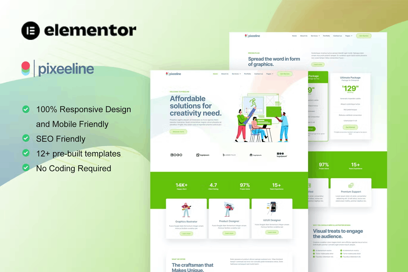 Pixeeline Elementor Template Kit