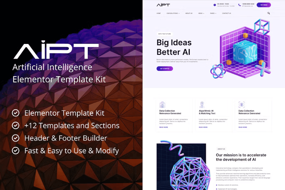 AiPT Artificial Intelligence Elementor Template Kit