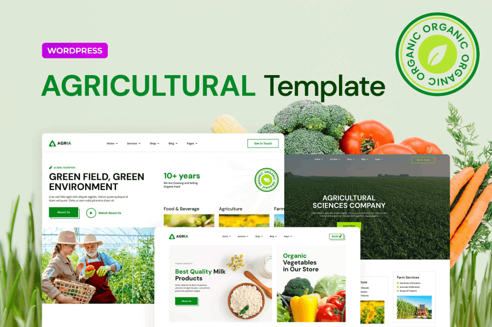 Agria Agriculture Company Elementor Pro Template Kit