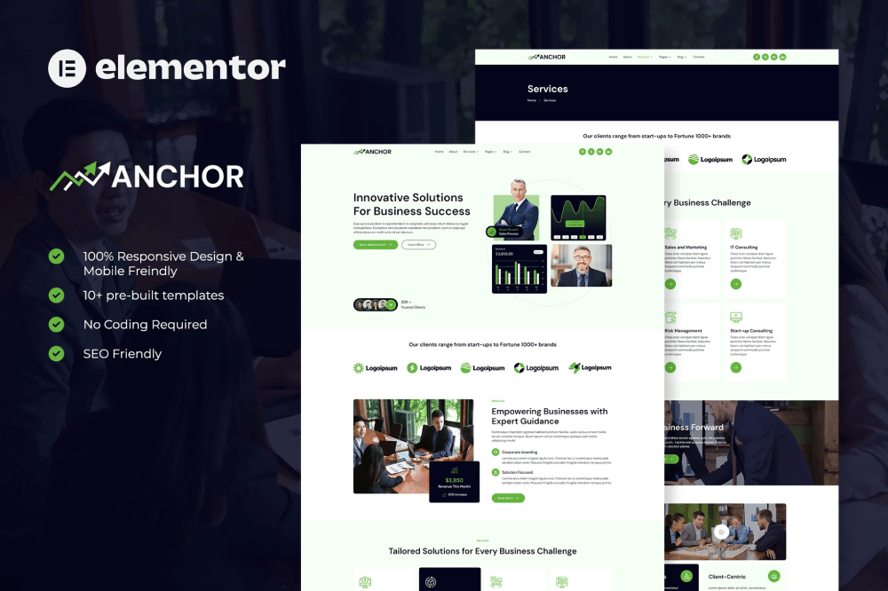 Anchor Business Consulting Elementor Template Kit