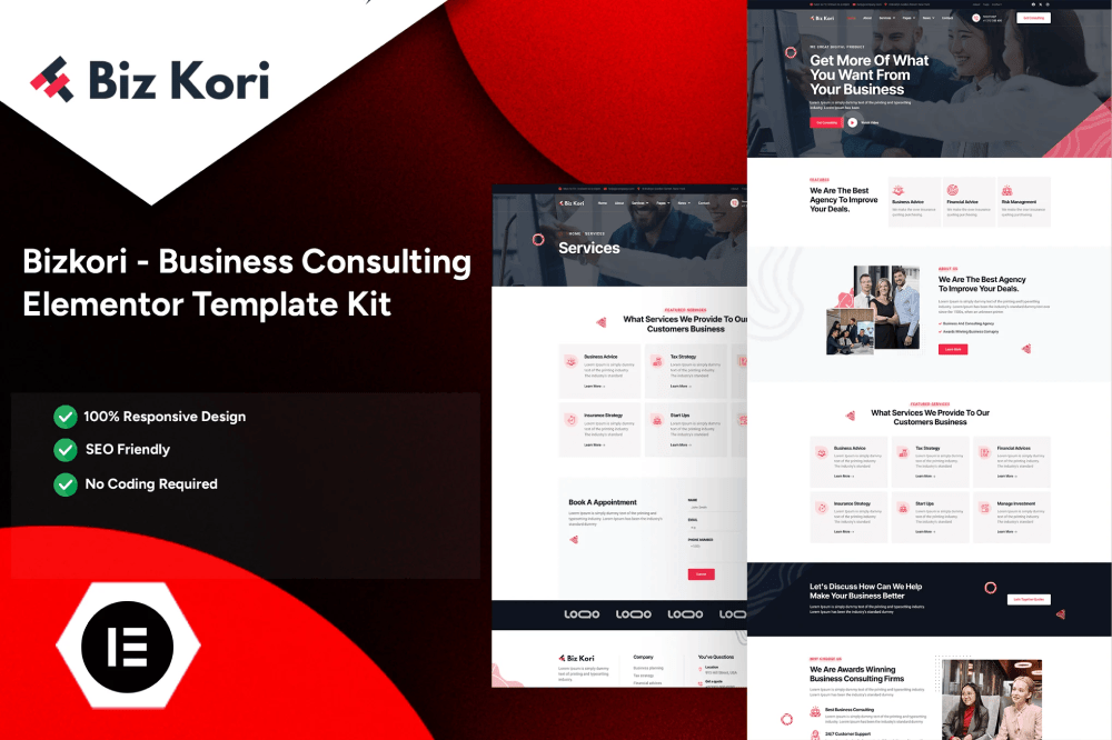 Bizkori Business Consulting Elementor Pro Template Kit