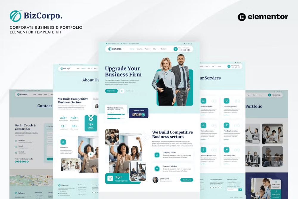 Bizcorpo Business & Portfolio Elementor Template Kit