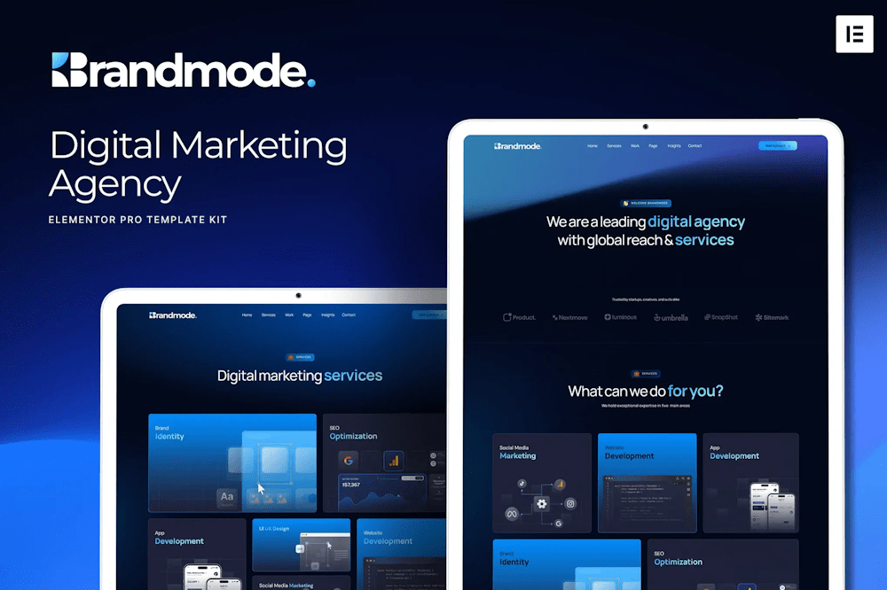 Brandmode Digital Marketing Agency Elementor Pro Template Kit