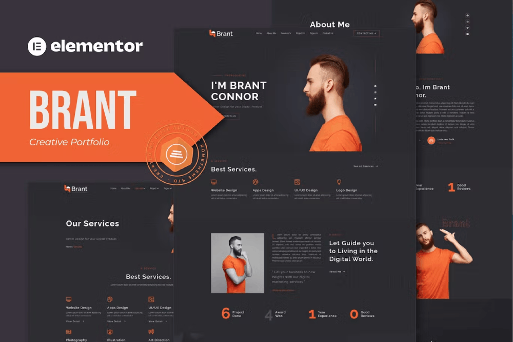 Brant Portfolio & Agency Elementor Template Kit