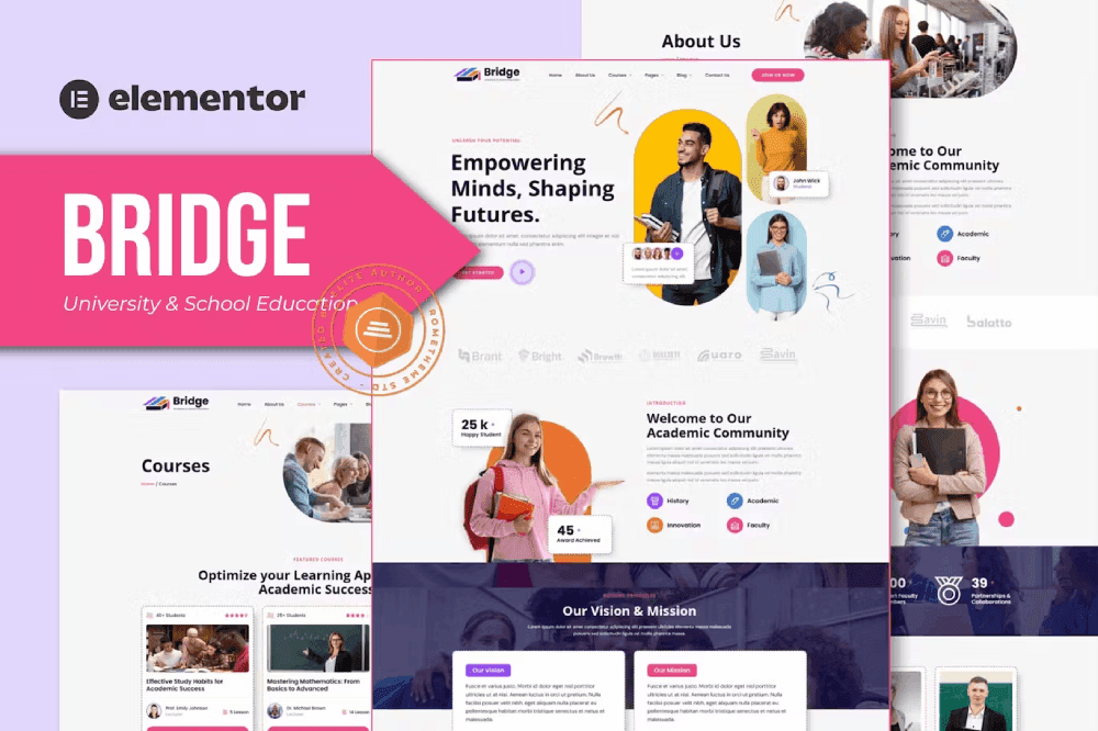 Bridge University & School Education Elementor Template Kit
