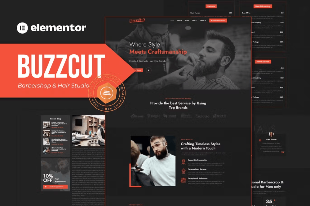 Hair Studio Elementor Pro Template Kit