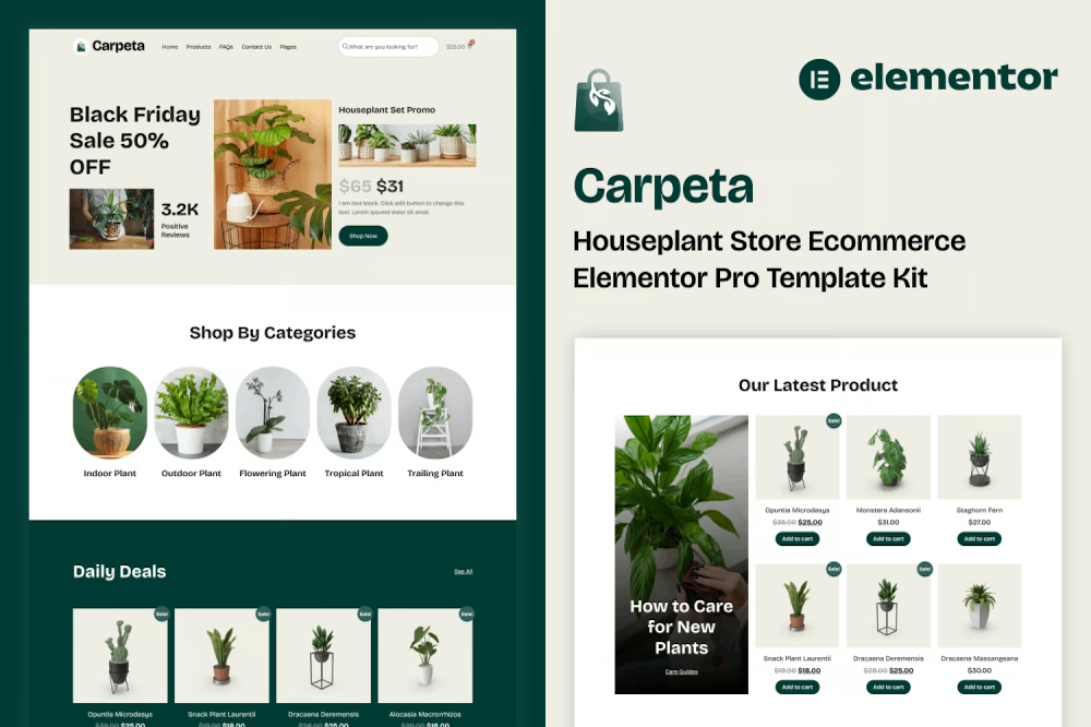 Carpeta Ecommerce Elementor Pro Template Kit