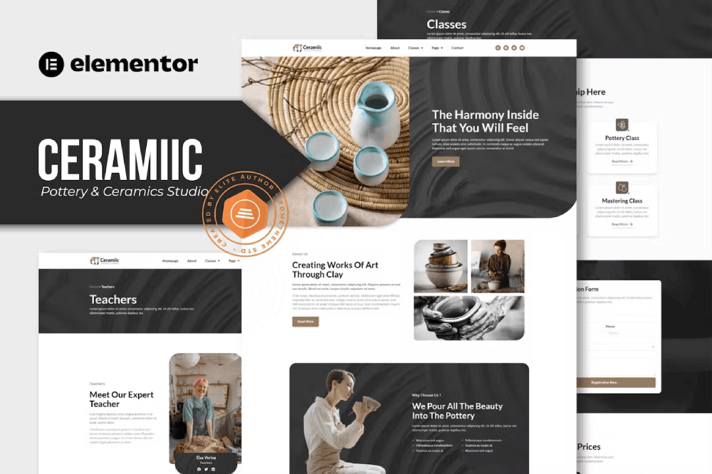 Ceramiic Ceramics Studio Elementor Template Kit