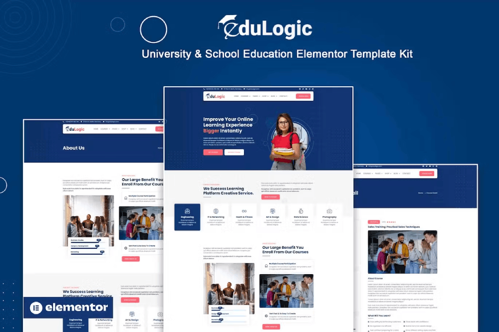 Edulogic University & School Education Elementor Template Kit