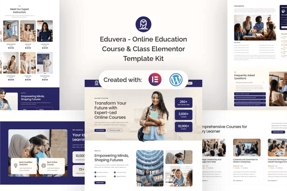 Eduvera Online Education Course & Class Elementor Template Kit