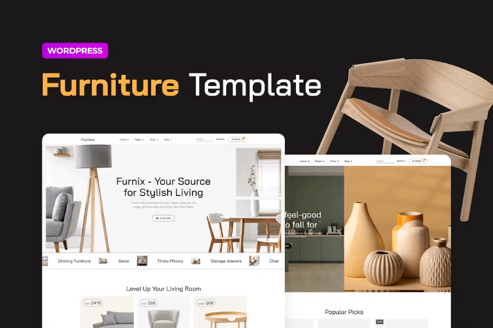 Furnix eCommerce Elementor Pro Template Kit for Furniture