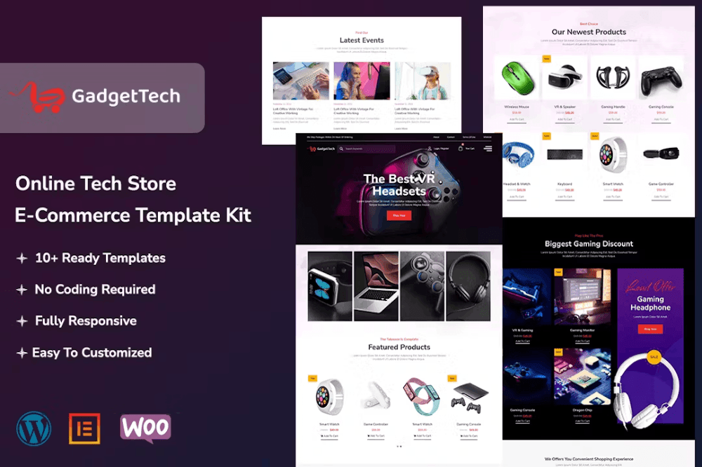 GadgetTech Electronic Gadget WooCommerce Elementor Pro Template Kit