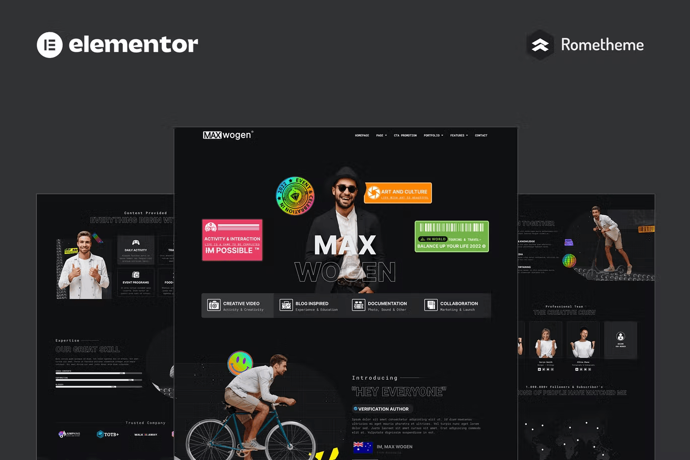 MAX Content Creator Elementor Pro Full Site Template Kit