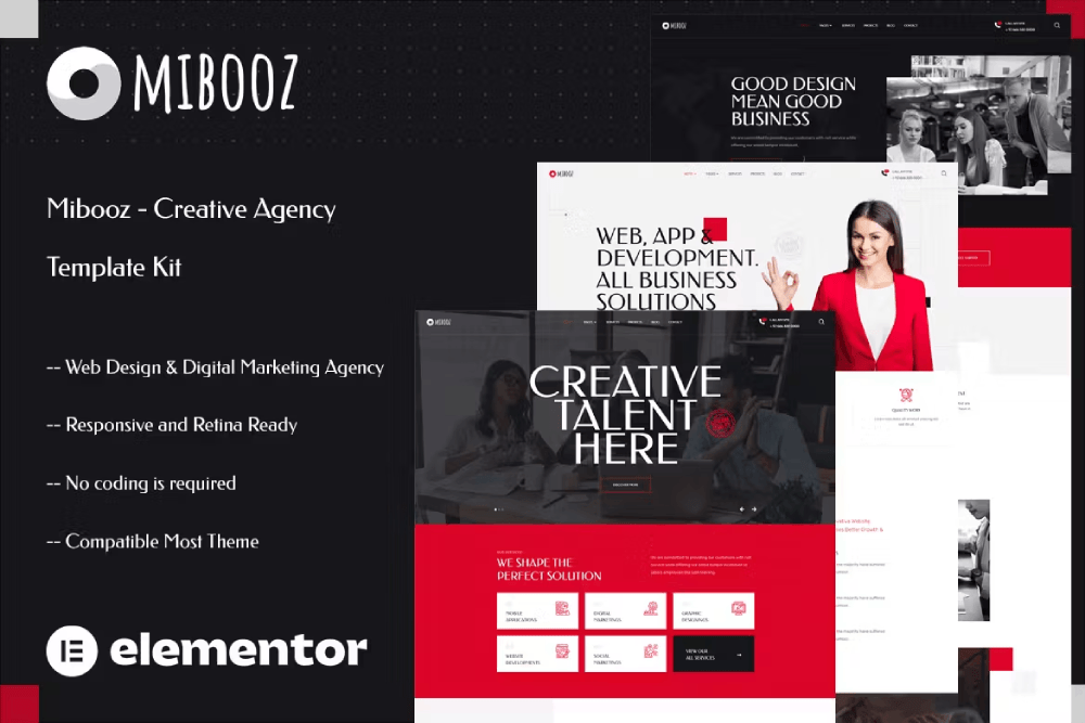 Mibooz Creative Agency Elementor Template Kit