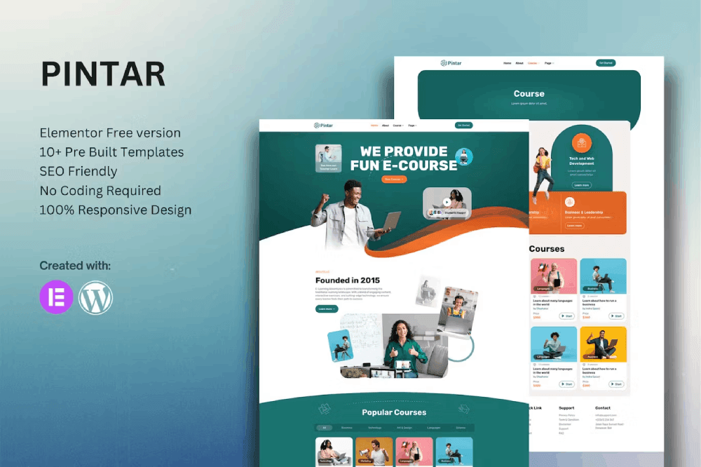Pintar Online Courses Elementor Template Kit