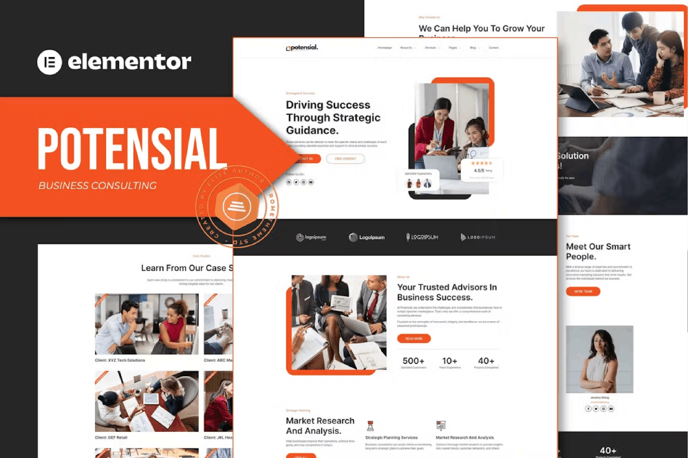 Potensial Business Consulting Elementor Template Kit