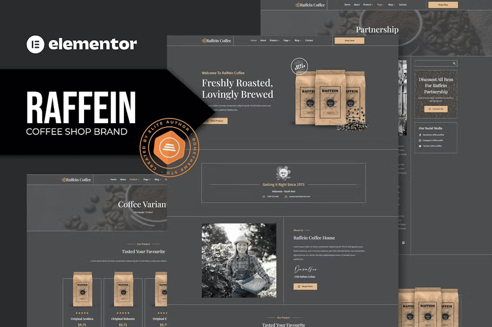 Raffein Coffee Shop Elementor Template Kit