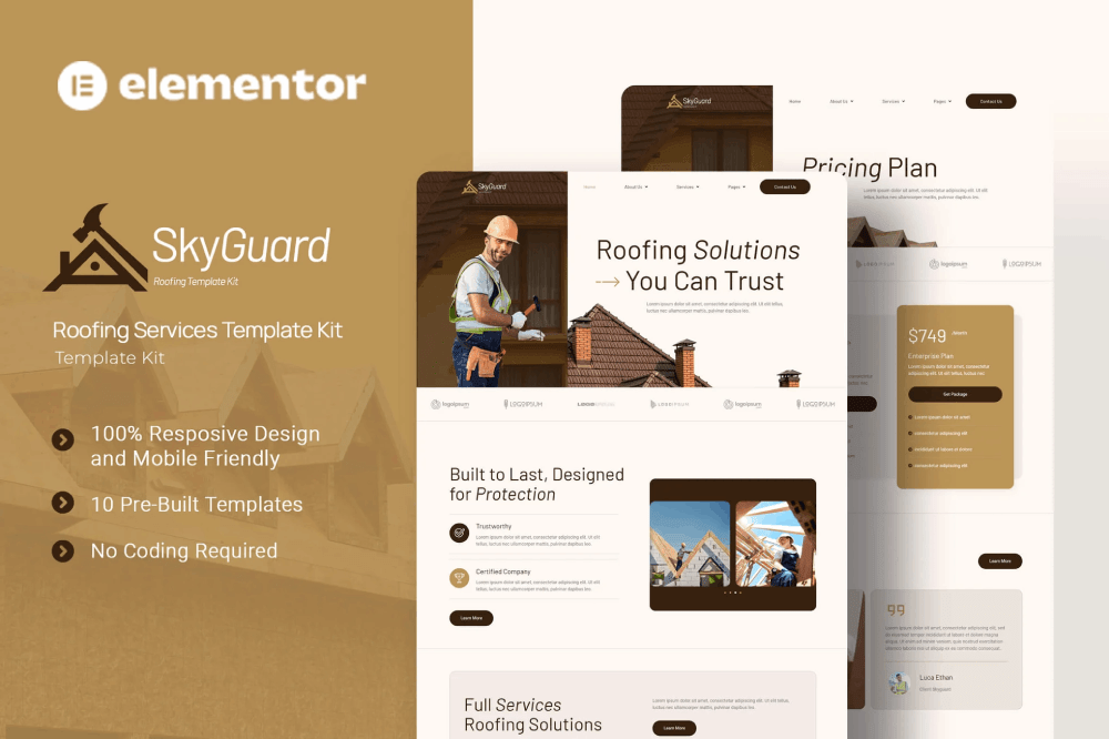 SkyGuard Roofing Services Elementor Template Kit