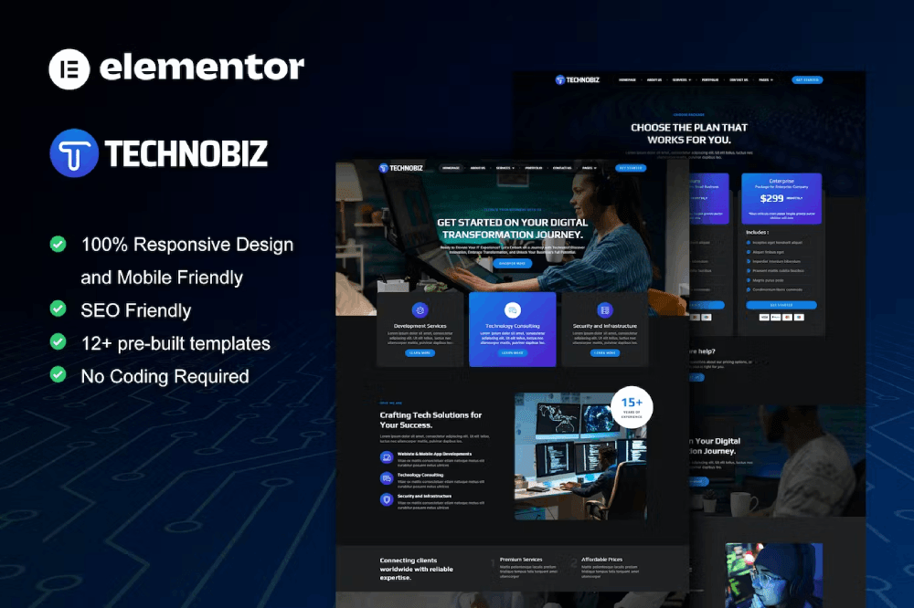 TechnoBiz IT Solutions & Services Elementor Pro Template Kit