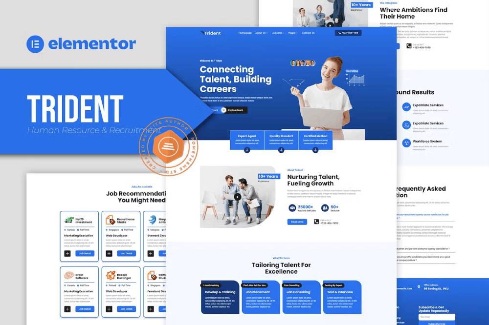 Trident Human Resources & Recruitment Agency Elementor Template Kit