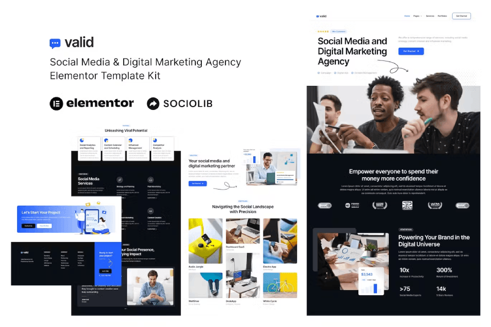 Valid Social Media & Digital Marketing Agency Elementor Template Kit