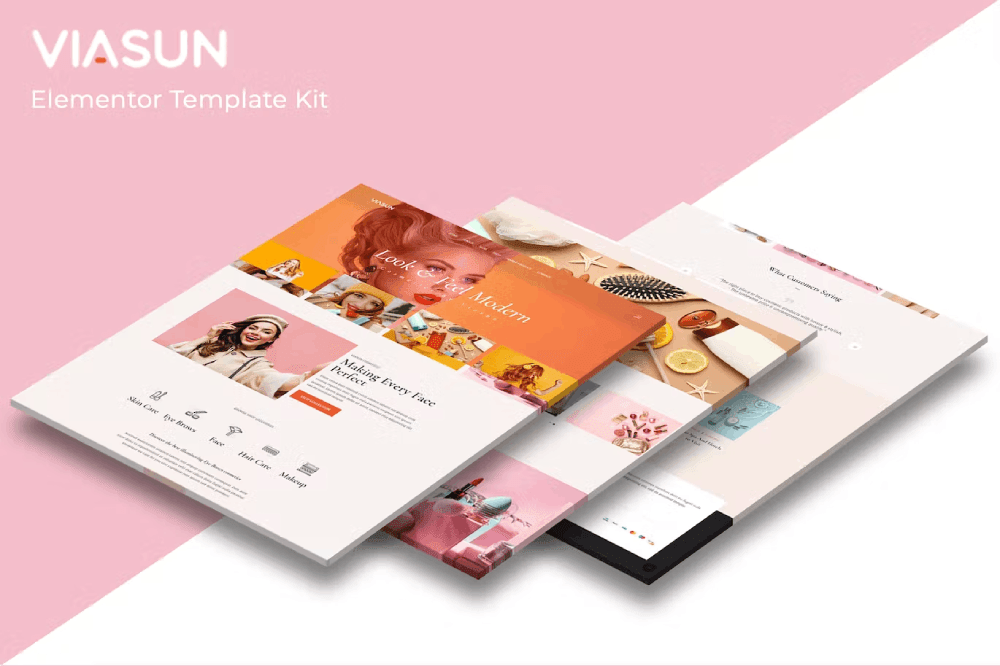 Viasun Elementor Template Kit for Beauty & Fashion Brands