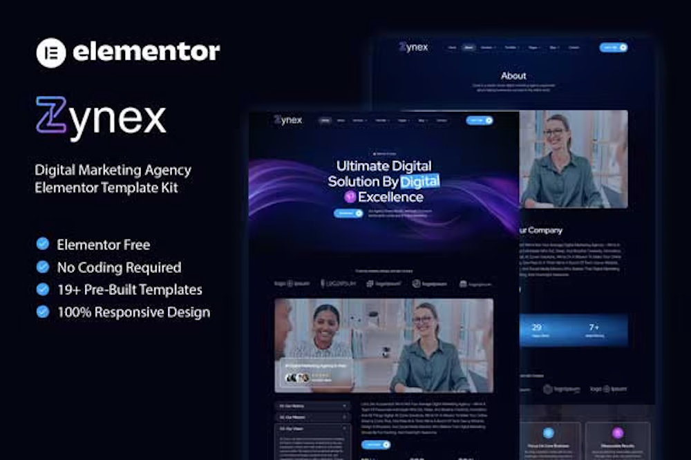 Zynex Digital Marketing Agency Elementor Template Kit