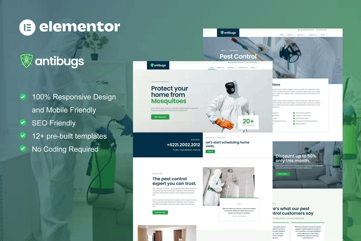 Antibugs Pest Control Service Elementor Template Kit