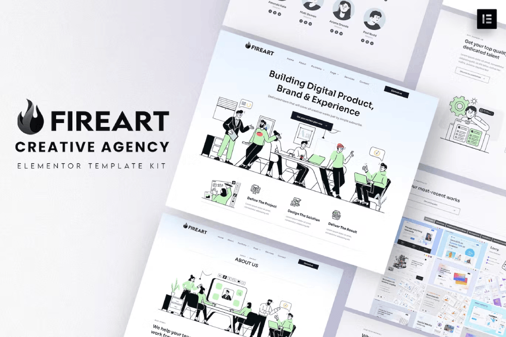 Fireart Creative Agency Elementor Template Kit