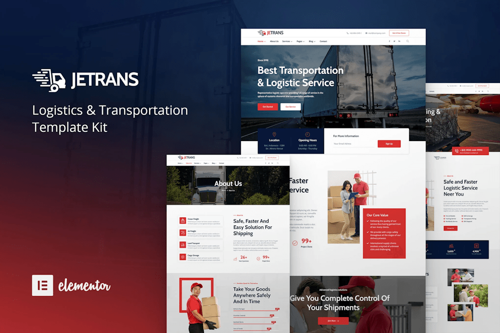 Jetrans Logistics & Transportation Elementor Template Kit