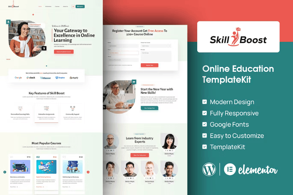 Skill Boost – Online Education Elementor Template Kit