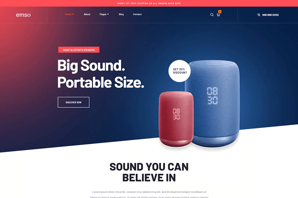 Emso - A Single Product Elementor Template Kit TemplateGoat