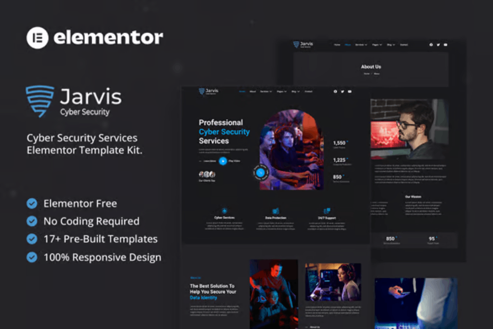 Jarvis – Cyber Security Services Elementor Template Kit