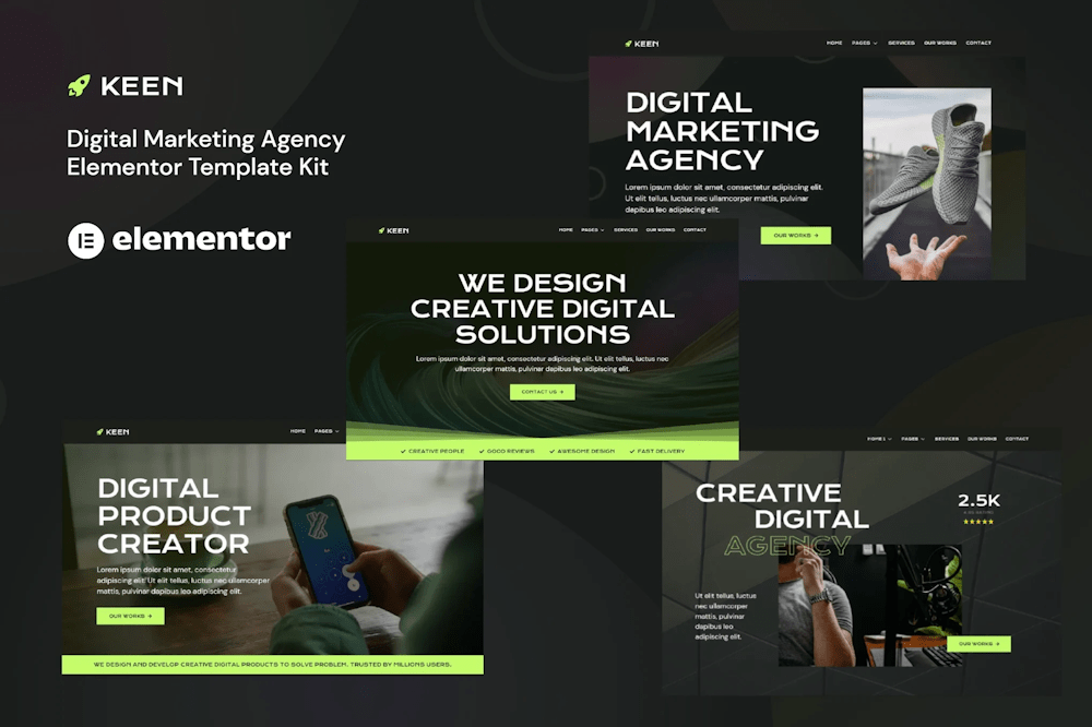 Keen - Digital Marketing Agency Elementor Template Kit