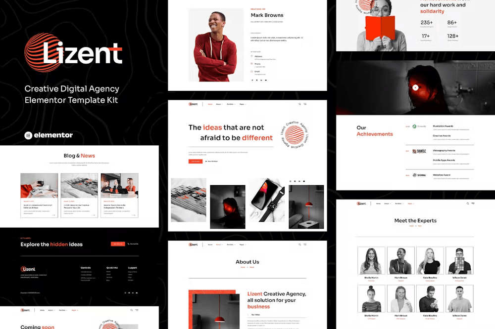 Lizent – Creative Digital Agency Elementor Template Kit