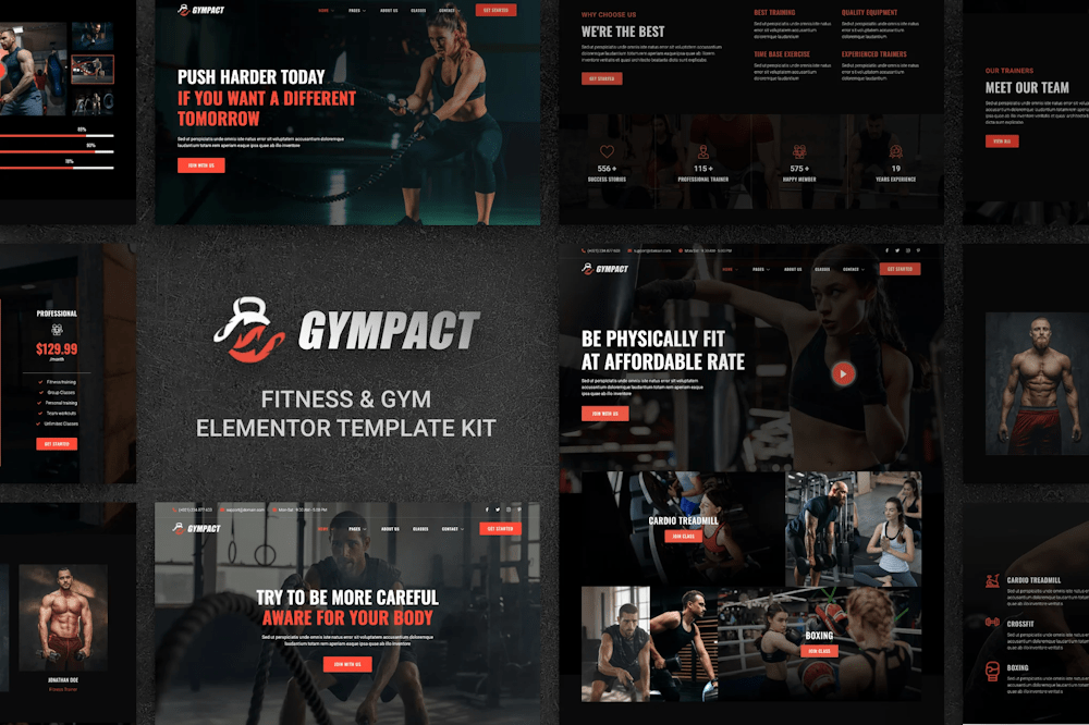 Gympact – Fitness & Gym Elementor Template Kit