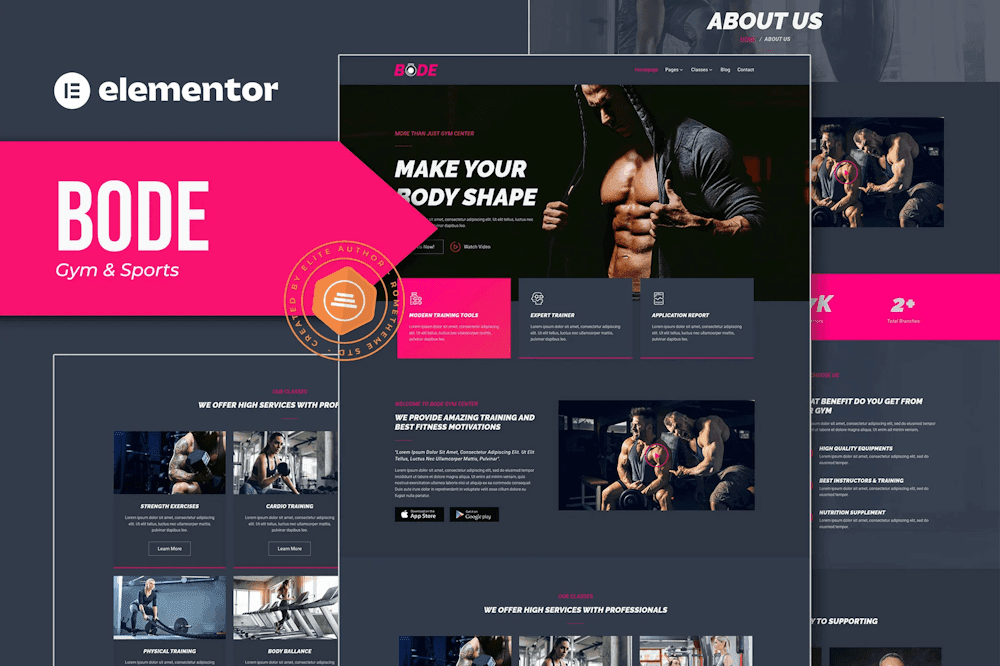 Bode – Gym & Sports Elementor Template Kit templategoat