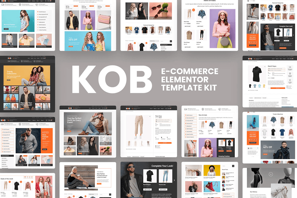 Kob – E-Commerce Elementor Pro Template Kit eCommerce Elementor template