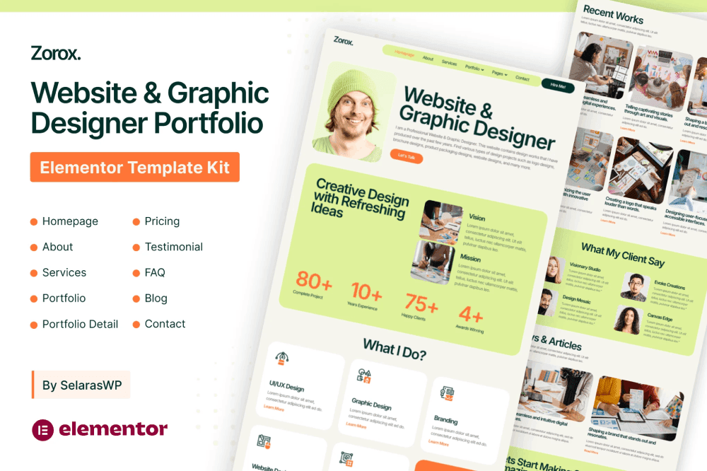Zorox – Personal CV Elementor Pro Template Kit TemplateGoat