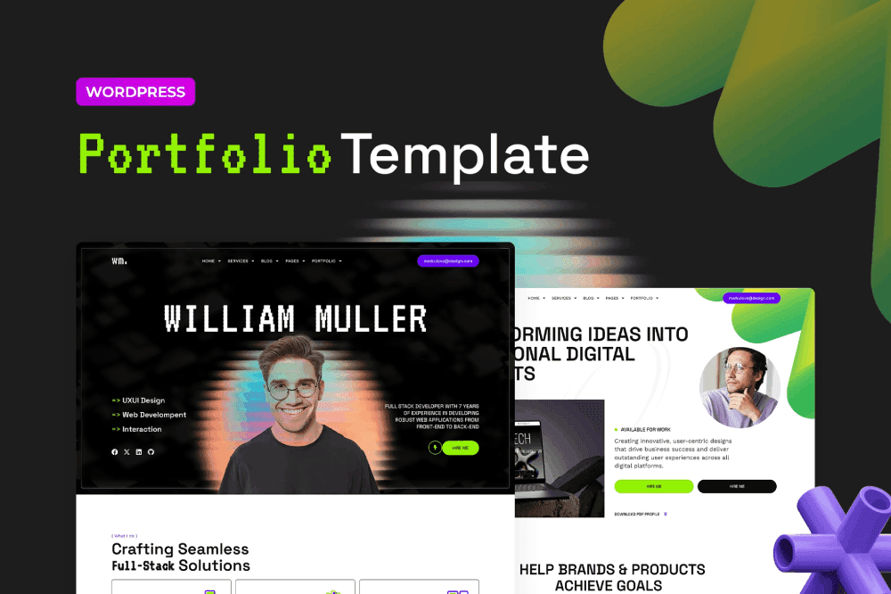 Vectra – Developer Portfolio Elementor Pro Template Kit TemplateGoat elementor template