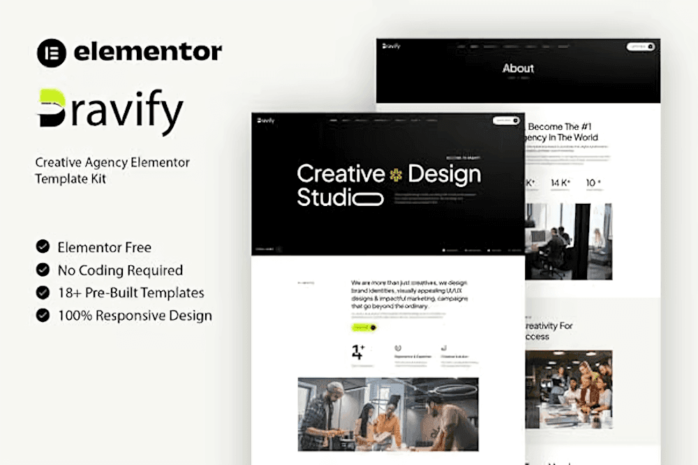 Bravify - Creative Agency Elementor Template Kit agency Elementor template