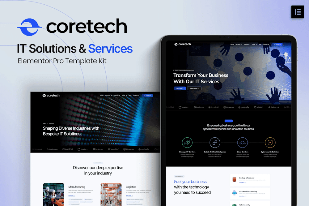 Coretech – IT Solutions & Services Elementor Pro Template Kit