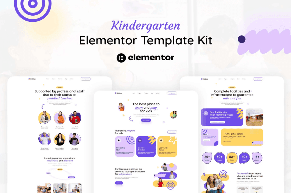 Kiddies – Kindergarten Elementor Template Kit kindergarten Elementor template