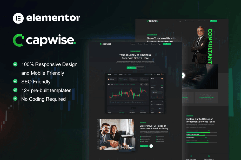 CapWise – Trading & Investment Elementor Pro Template Kit