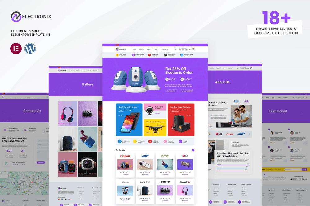 Electronix – Electronics Shop Elementor Template Kit electronics shop Elementor template