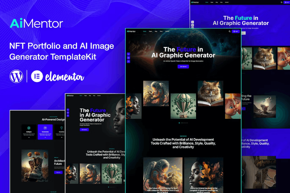 AiMentor – AI Image Generator Website Elementor Template Kit AI Elementor template