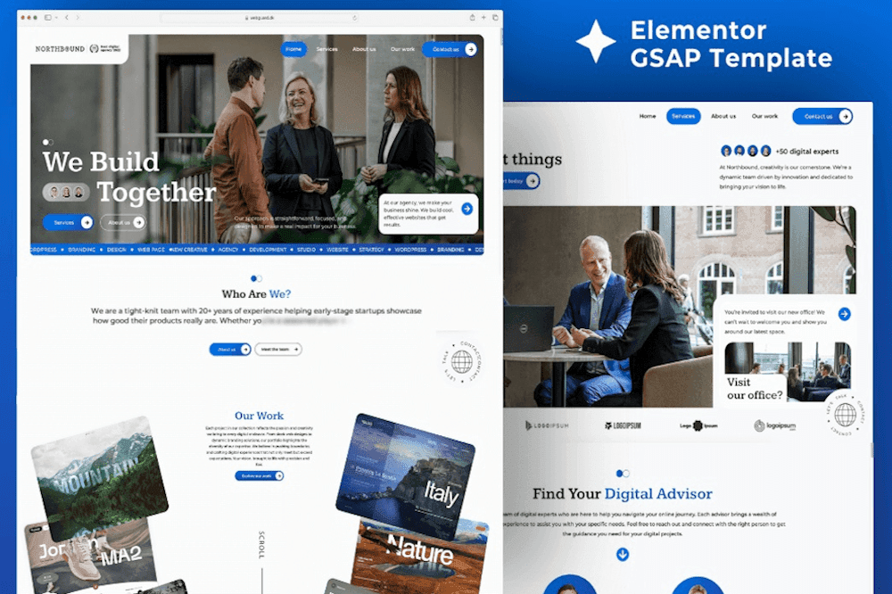 Northbound Agency – GSAP Elementor Pro Template