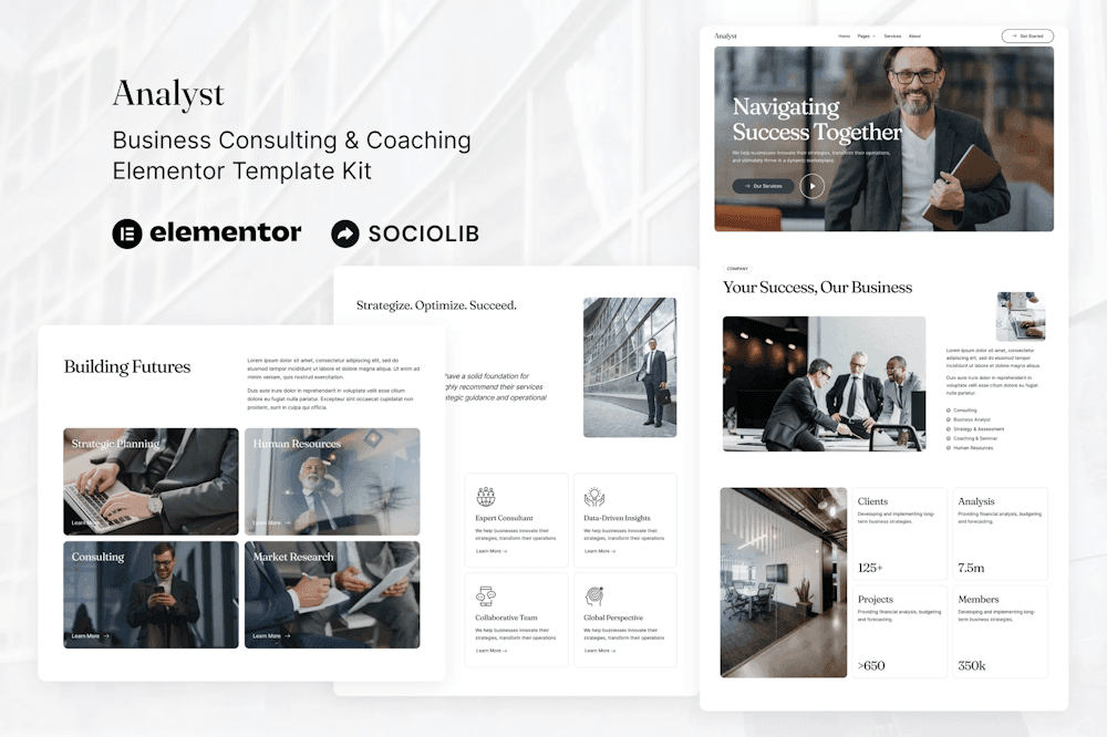 Analyst – Business Consulting & Coaching Elementor Template Kit