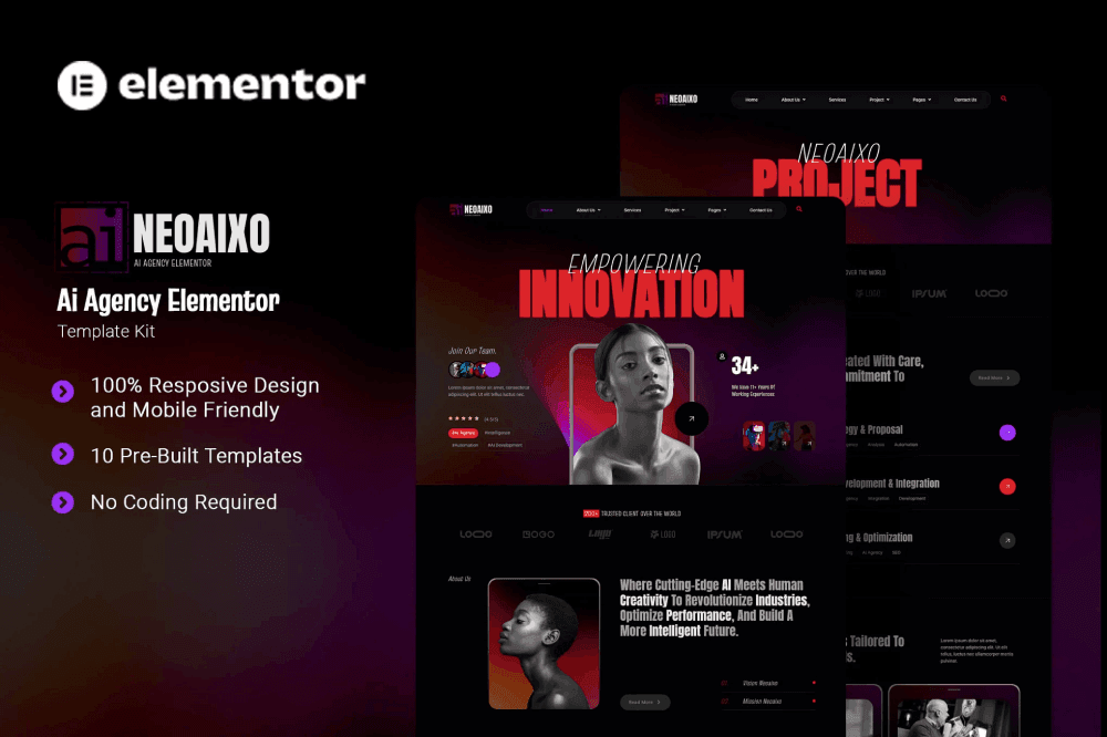 Neoaixo – AI Agency Elementor Template Kit